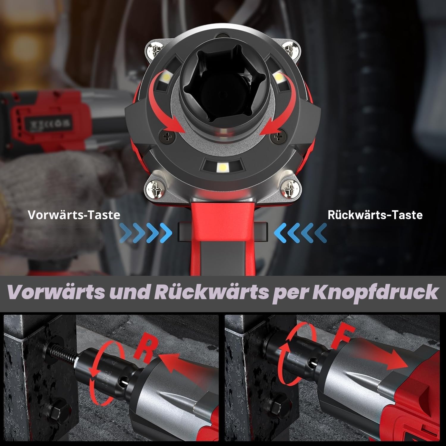 2000 Nm Akku-Schlagschrauber Bohrpistole Ratschenschrauber mit Akku
