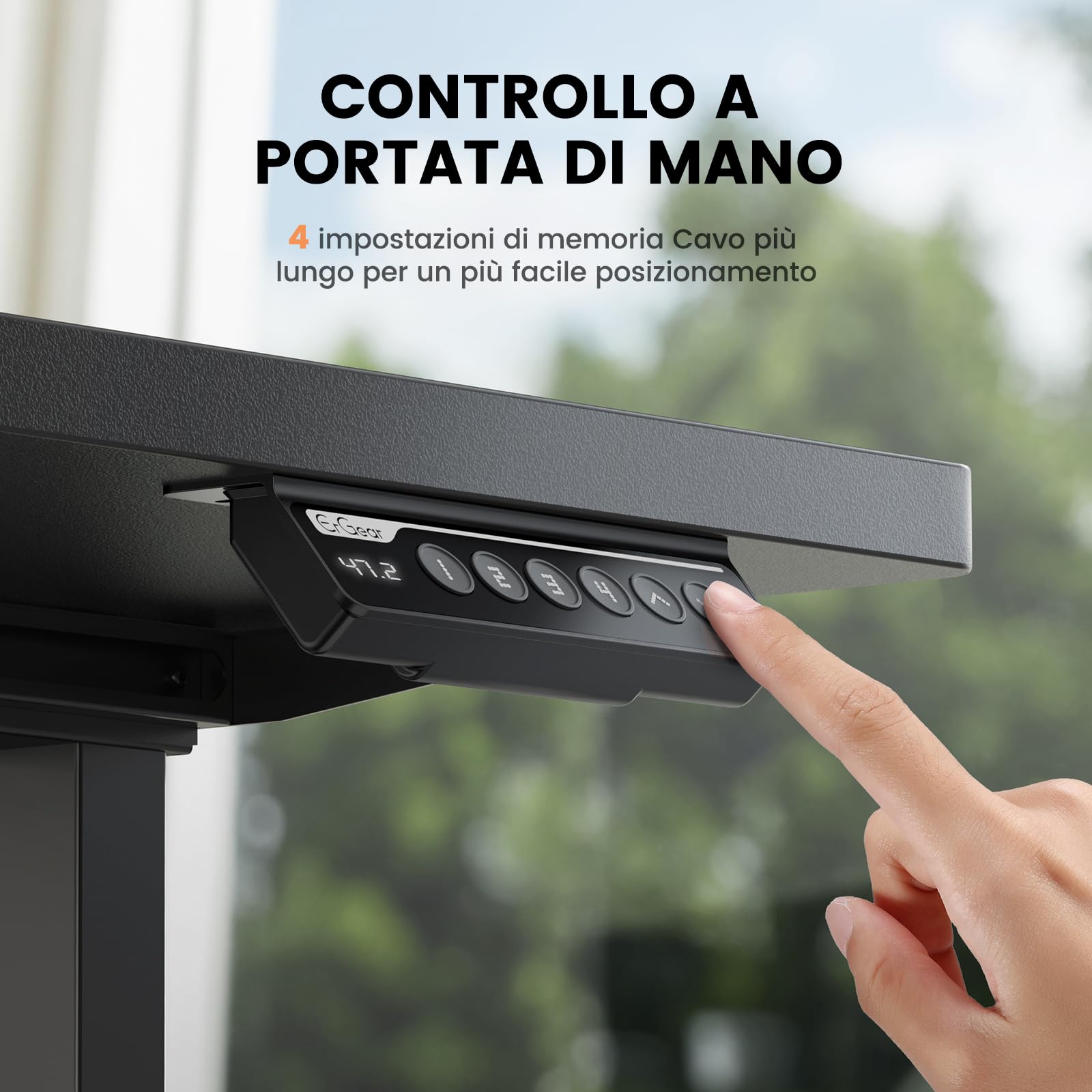 ErGear Scrivania Regolabile in Altezza da 70-115 cm, con 2 Motori & 4 Memoria, Solo Telaio per Scrivania da Piedi, Nero