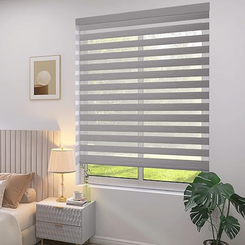 ACMEART Persianas enrollables sin cordón, persianas enrollables opacas con cenefa, persianas y persianas de cebra, más seguras para niños y mascotas