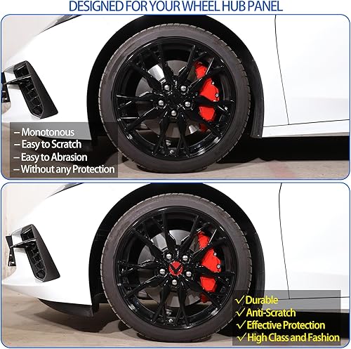 Miniatura 2 de Calcomanía de fibra de carbono suave para rueda de Chevrolet Corvette C8 2020-2024, calcomanía para moldura de cubo de rueda de automóvil, 8