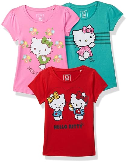 Hello Kitty By Kidsville Girls Regular fit T-Shirt