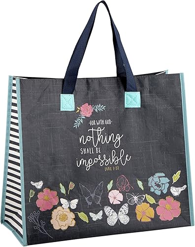 Creative Brands Faithworks-Prayerful Wings - Bolsa de regalo reutilizable inspiradora, 16 x 13.5 pulgadas, Nothing Impossible