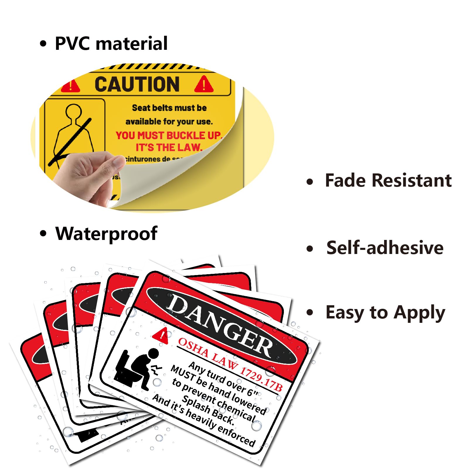 Amazon.com: CRASPIRE 5Pcs OSHA Law 1729.17B Warning Sign Sticker