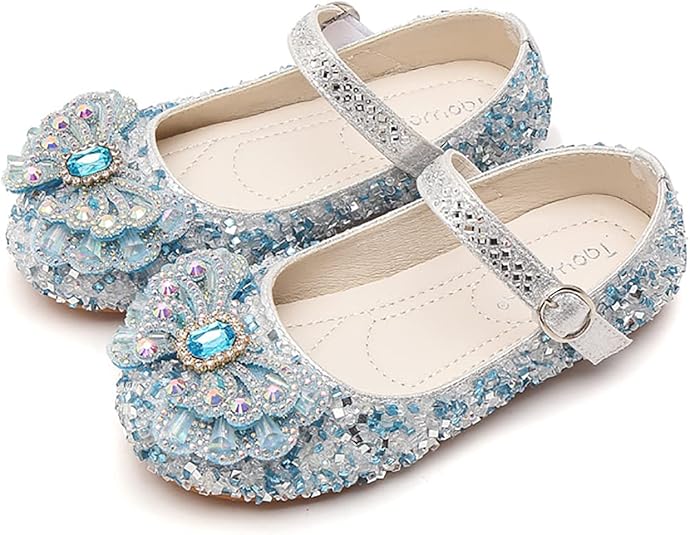 LOBTY Meisjes Prinses Schoenen Ballerina Glanzende Kristallen Schoenen
