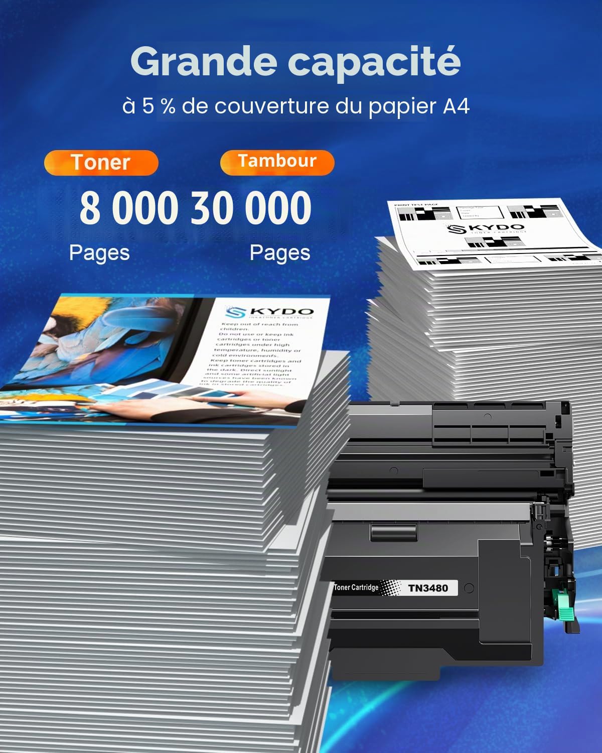 Toner TN 3480 + Tambour DR 3400 Compatible avec Brother TN-3480 DR-3400 pour Brother MFC-L5750DW MFC-L5700DN MFC-L6800DW MFC-L6900DW HL-L5200DW HL-L6200DW HL-L6250DN HL-L6300DW HL-L6400DW DCP-L6600DW