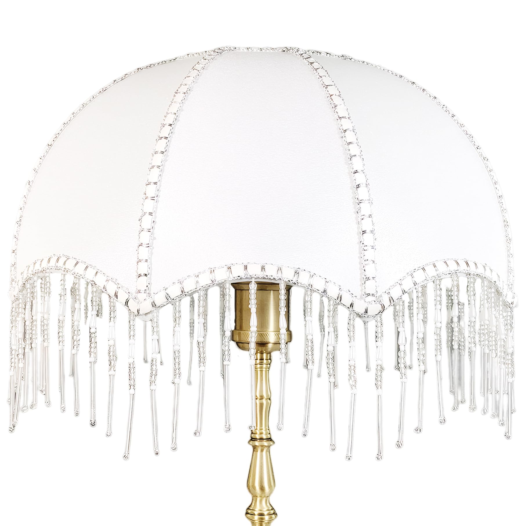 Awnsimfreien 20Cm Antique Lamp Shades, Vintage Lamp Shade With Tassels, 7.9 Inch Dia. Fringe Shade, Dome Scalloped, Replacement Antique Shades For E27 Table Lamps, Fringe
