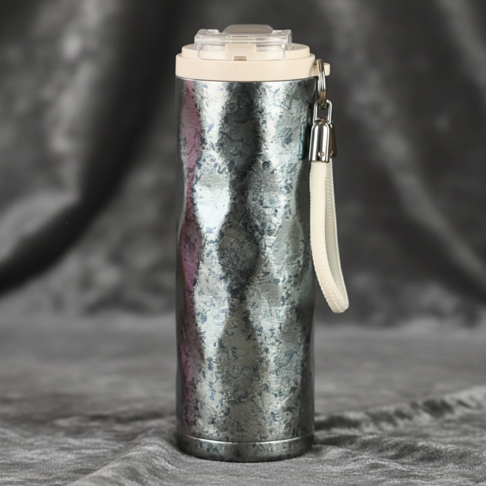MagiDeal Tazza Termica Isolata Tazza da Viaggio Bicchiere Borraccia con Isolamento Sottovuoto in Titanio con Coperchio Antigoccia E Tracolla Mantiene Caldo E