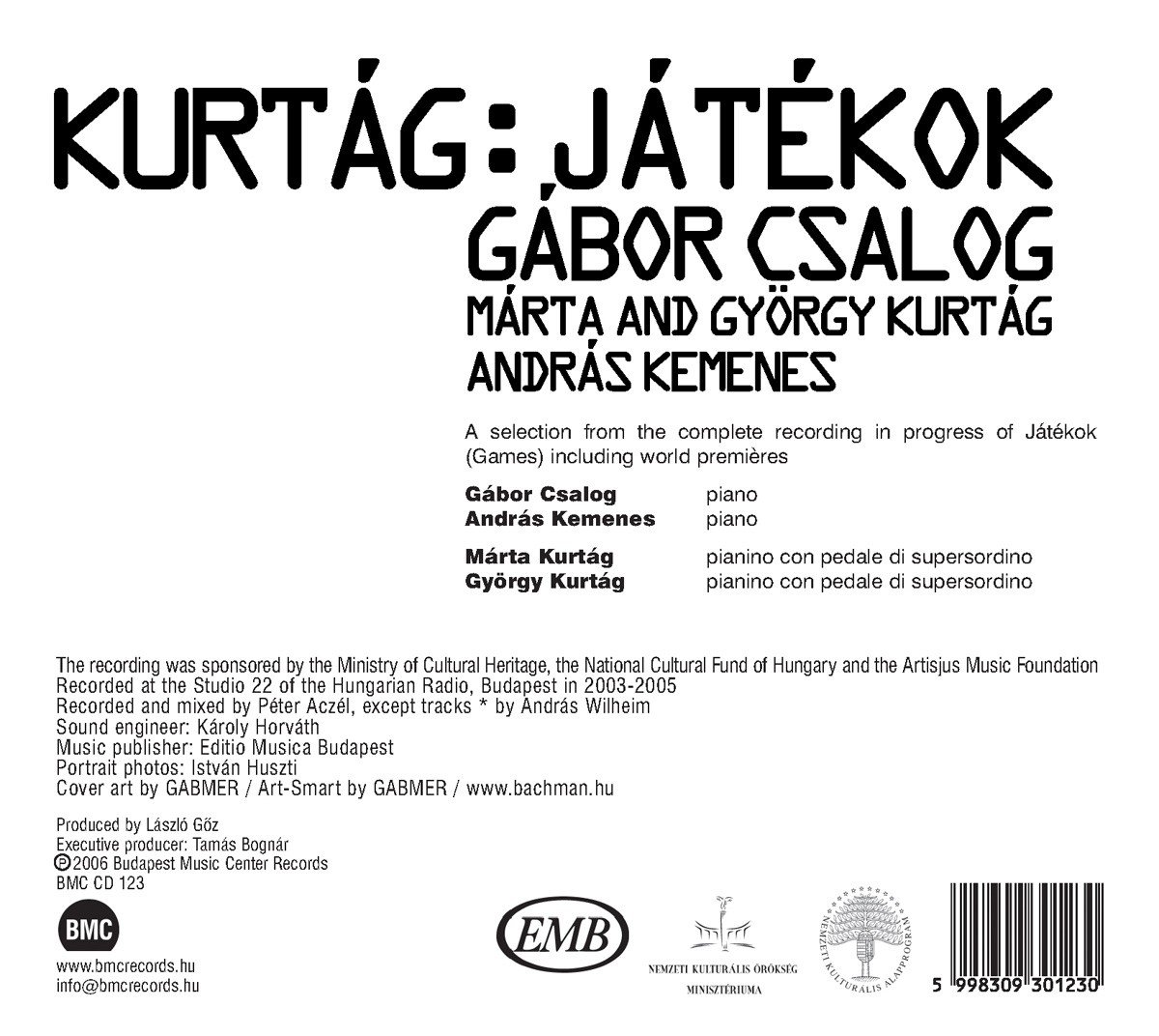 Kurtag : Jatekok (”jeux”)