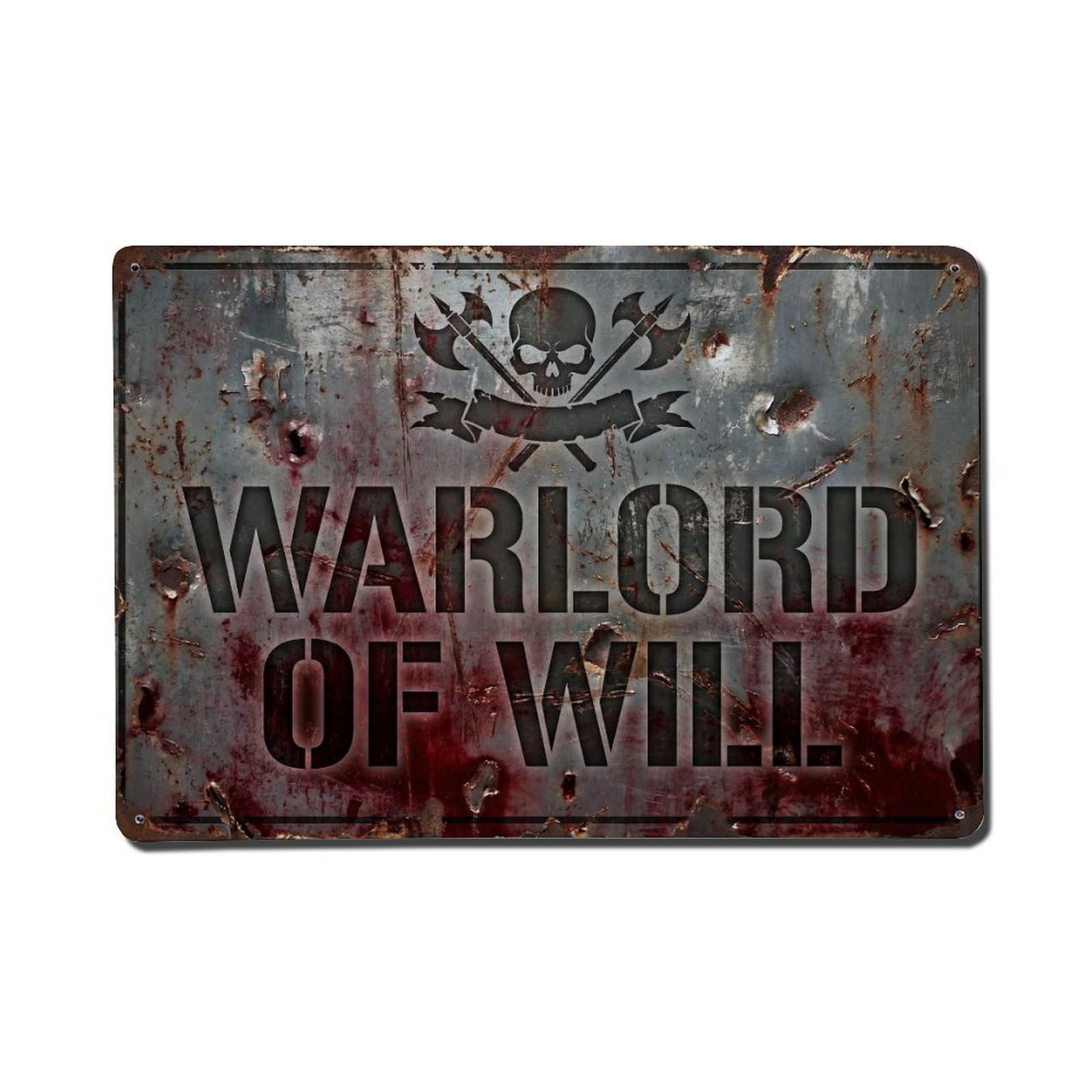 Warlord of Will Battle Retro Motivational Slogans Metal Tin Sign