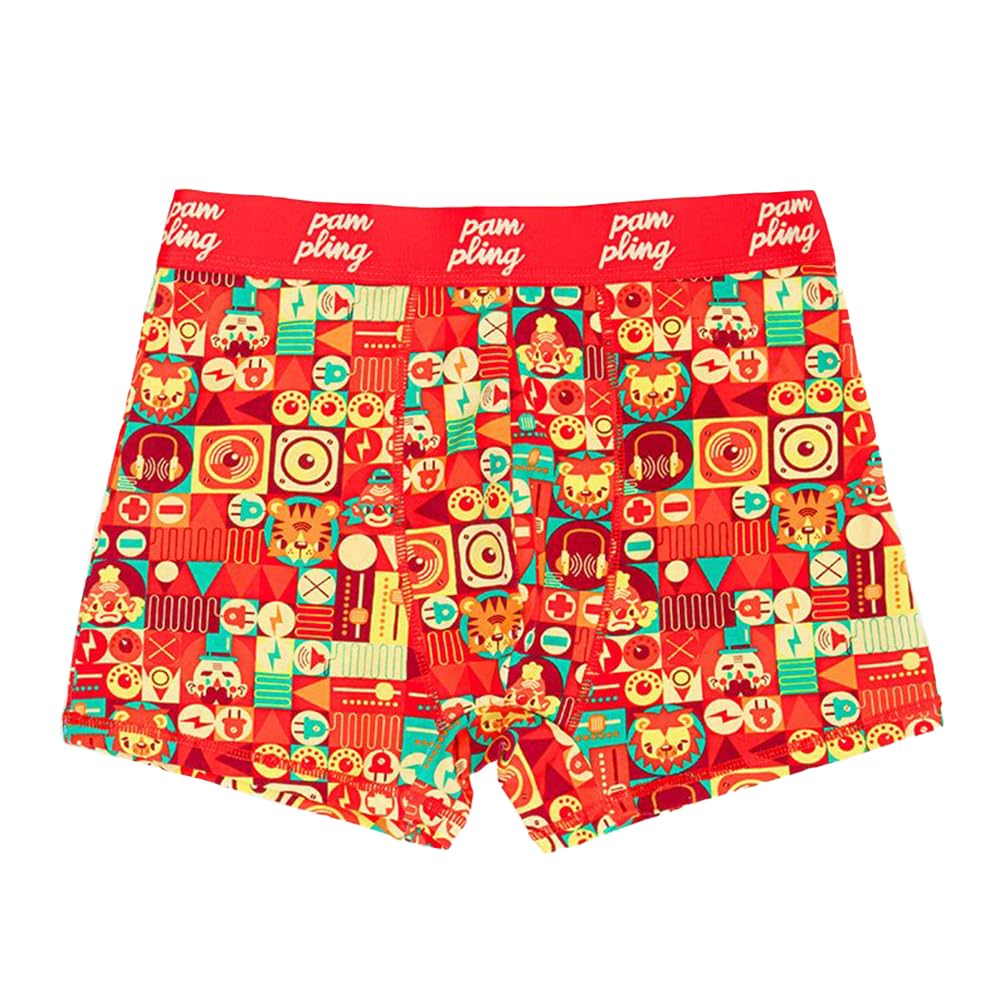 Pampling Lot de 3 boxers pour homme imprimés et ajustés, en coton avec taille élastique, sous-vêtements confortables et doux pour un usage quotidien