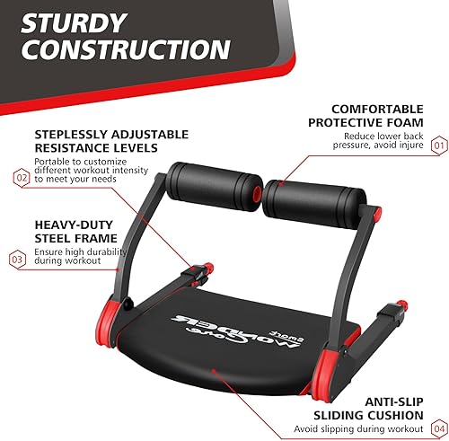 Vista 4 de Wonder Core Smart, Ab Machine, Ab Workout Equipment, Sit Up Machine & Exercise Equipment, Ab Crunch Machine for Stomach Workout, Ab Core Trainer