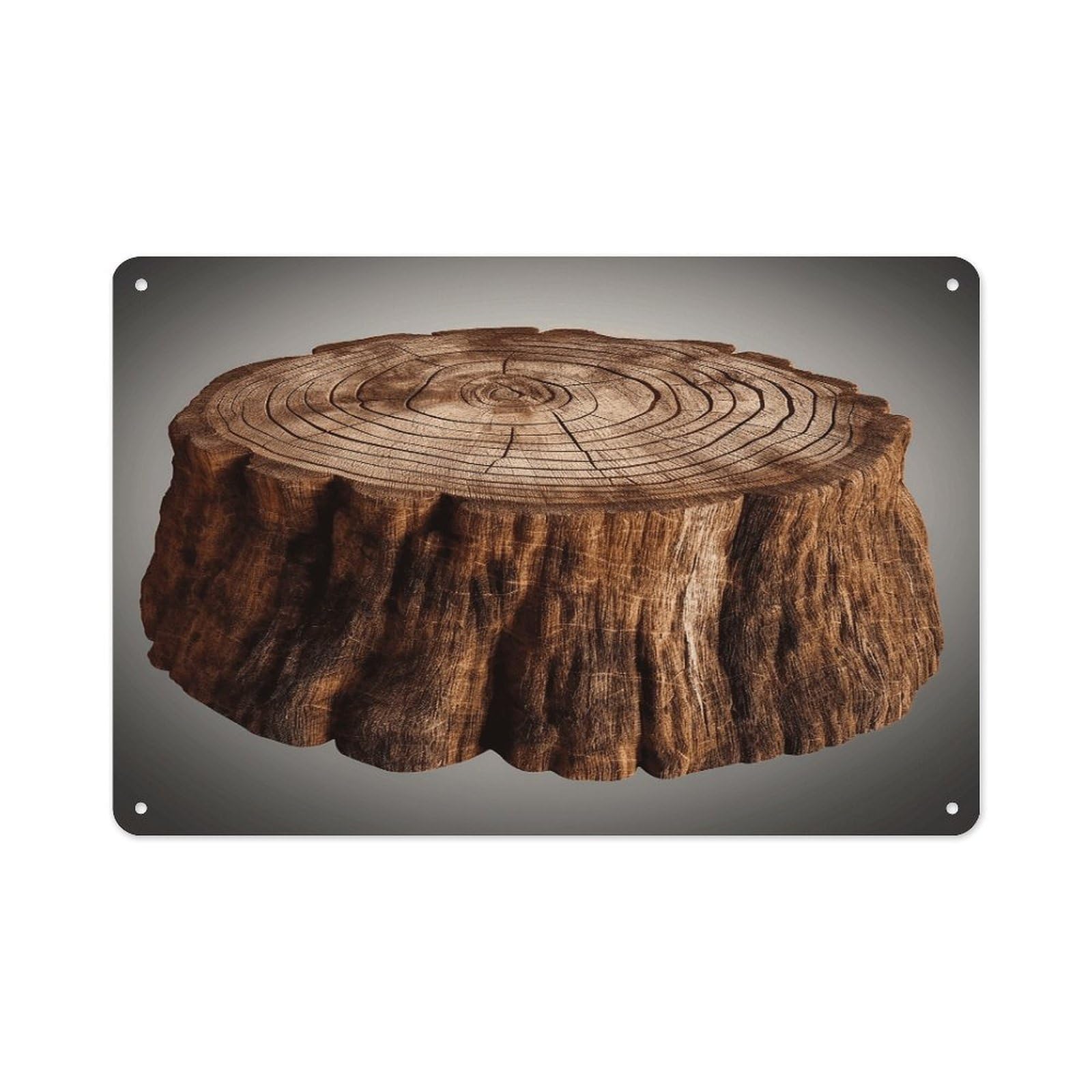 VstaDank Metal Aluminum Stump of Oak Tree Sign Wall Decor Vintage Metal Sign Plaque Boho Wall Hanging Decor Sublimation Picture Panel Personalized Plaque Poster 8x12in