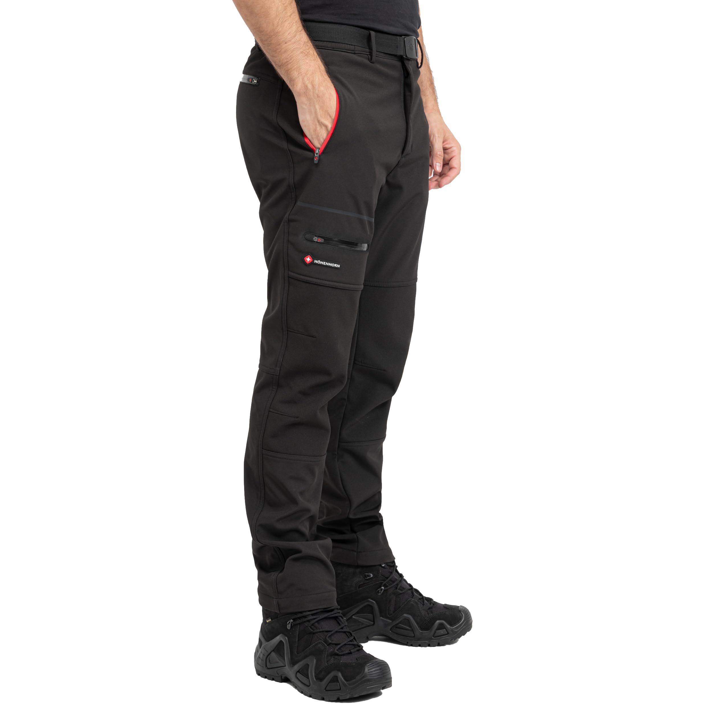 Höhenhorn Trekmaster Pantalon de randonnée en softshell pour homme - Pantalon d'hiver doublé - Pantalon de snowboard