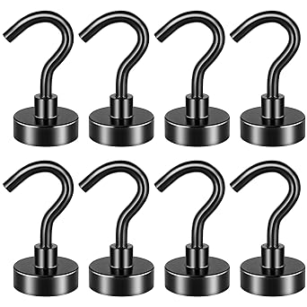 FINDMAG 22LBS Magnetic Hooks for Cruise, Grill, Towel, Indoor Hanging, Home, Kitchen, Workplace, Mikede Office and Garage - 8 Pack