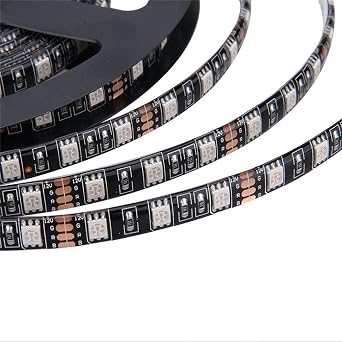 SOCAL-LED LIGHTING 5M 16.4ft Flexible LED Strip High Power Bright 300 SMD 5050 with Double Side Tape, IP65 Waterproof, Cuttable, Black PCB (Purple)