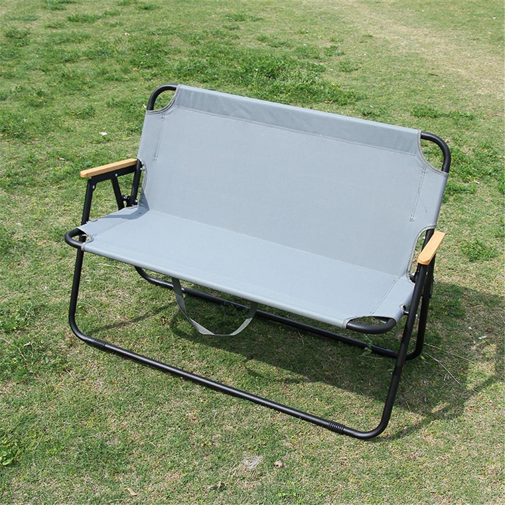 Outdoor Portable Folding Oxford Fabric Chair Beach Wood Grain Backrest