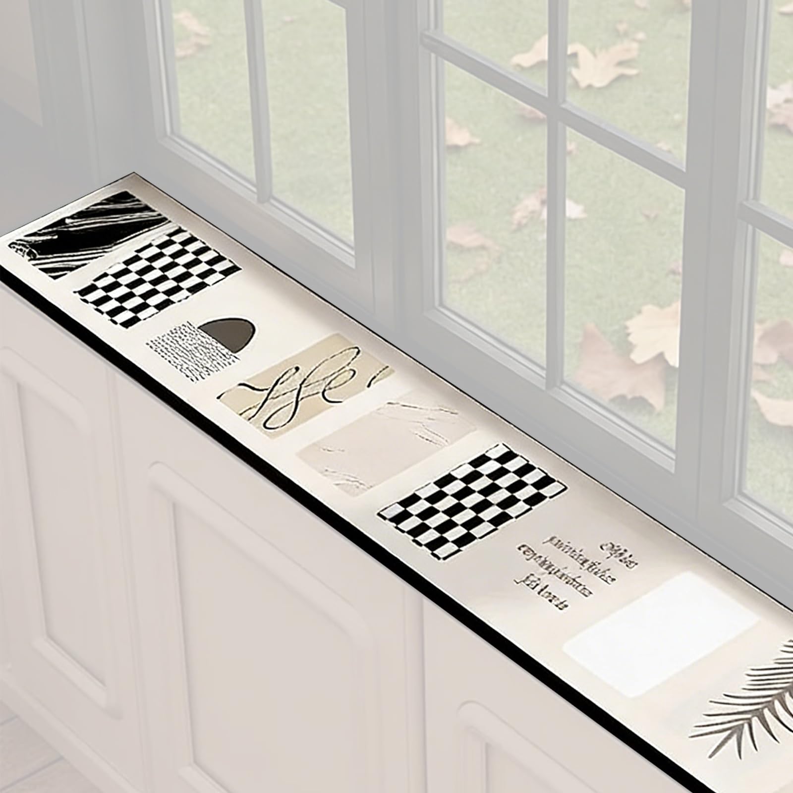 Window Ledge Protector, Window Sill Cover, Absorbent and Quick Drying, can be Cut to Size, for Narrow Window Sills(Beige,290x10CM/114x4IN)