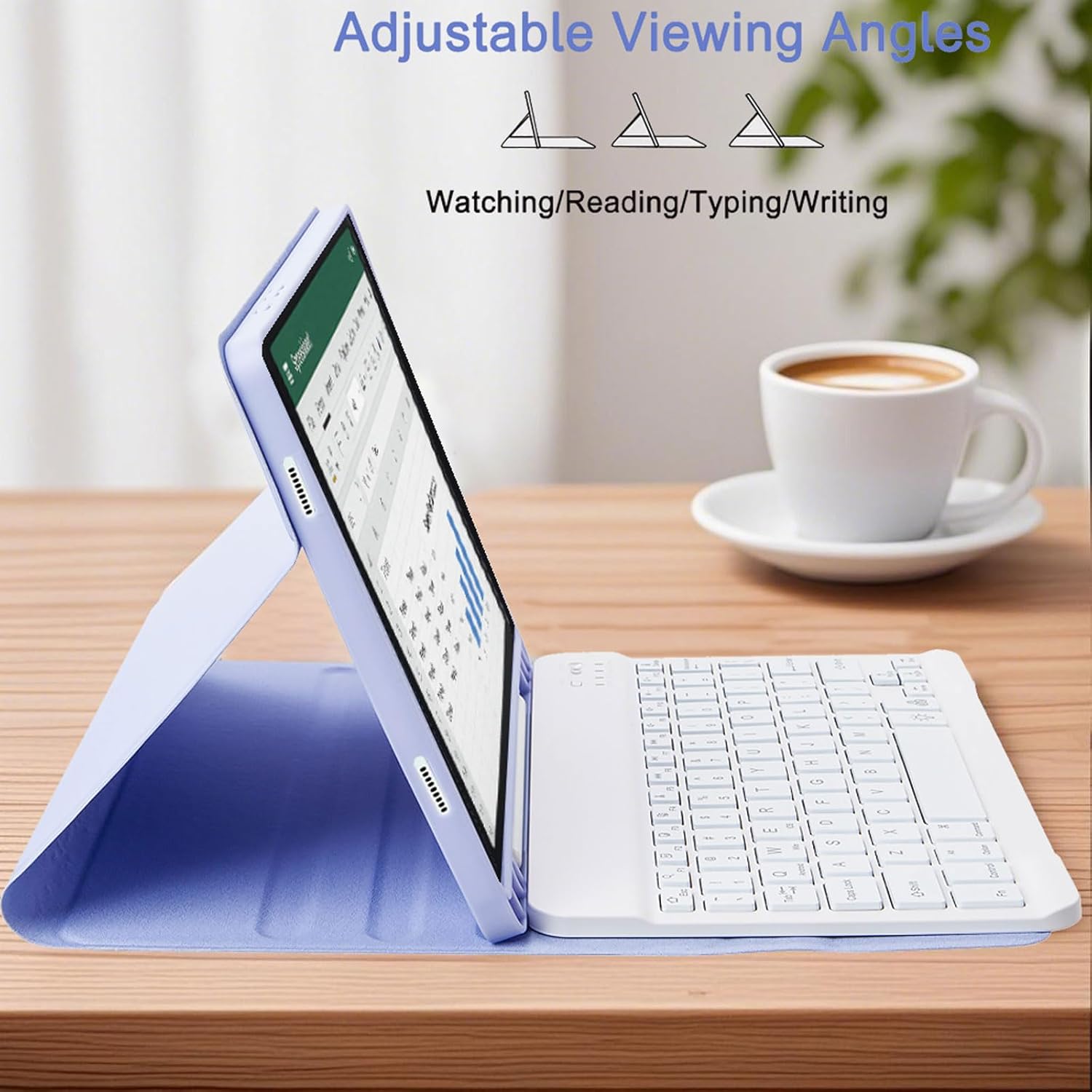 Keyboard Case for Samsung Galaxy Tab S11 11-Inch 2025, 7-Color RGB Backlit Detachable Wireless Keyboard & Mouse Combo – Protective Folio Cover with Pen Holder (SM-X730/SM-X736B) (Light Purple)