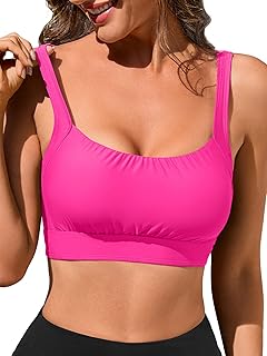 Womens Fashion Bikini Swim Top Comfortable Supportive Sports Bra Swimsuit Top for Swimming Beach