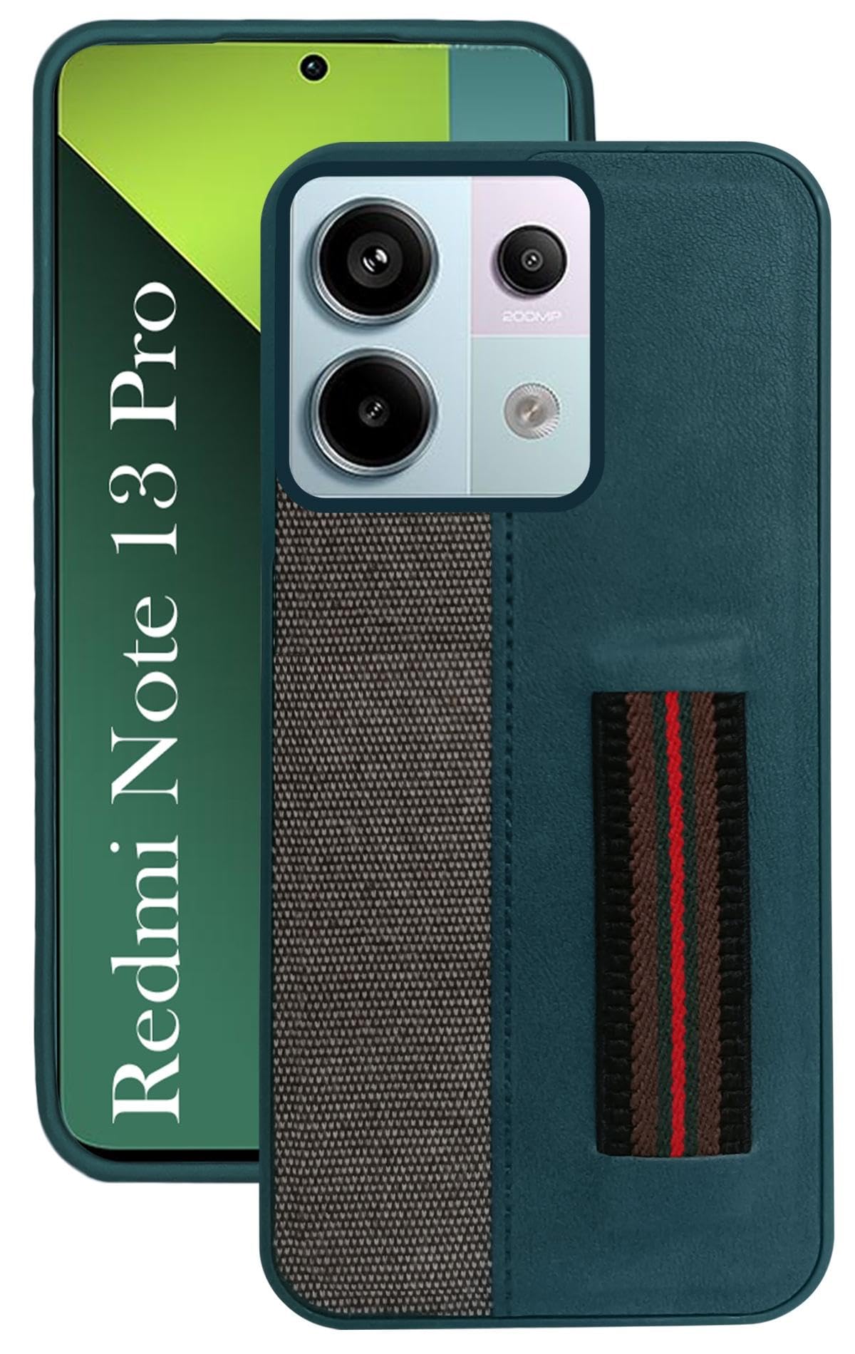 Jkobi Back Cover Case for Redmi Note 13 Pro (Professional PU Leather | Strip Chain Holder Socket | Green) (B0CW9SYP8Y) Amazon Price History, Amazon Price Tracker