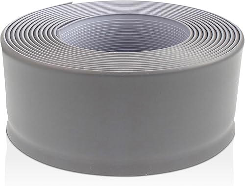 Miniatura 2 de Base de pared de vinilo gris de 6 pulgadas x 40 pies, sin pegamento, duradera y flexible, base de vinilo fácil de instalar que resiste arañazos,