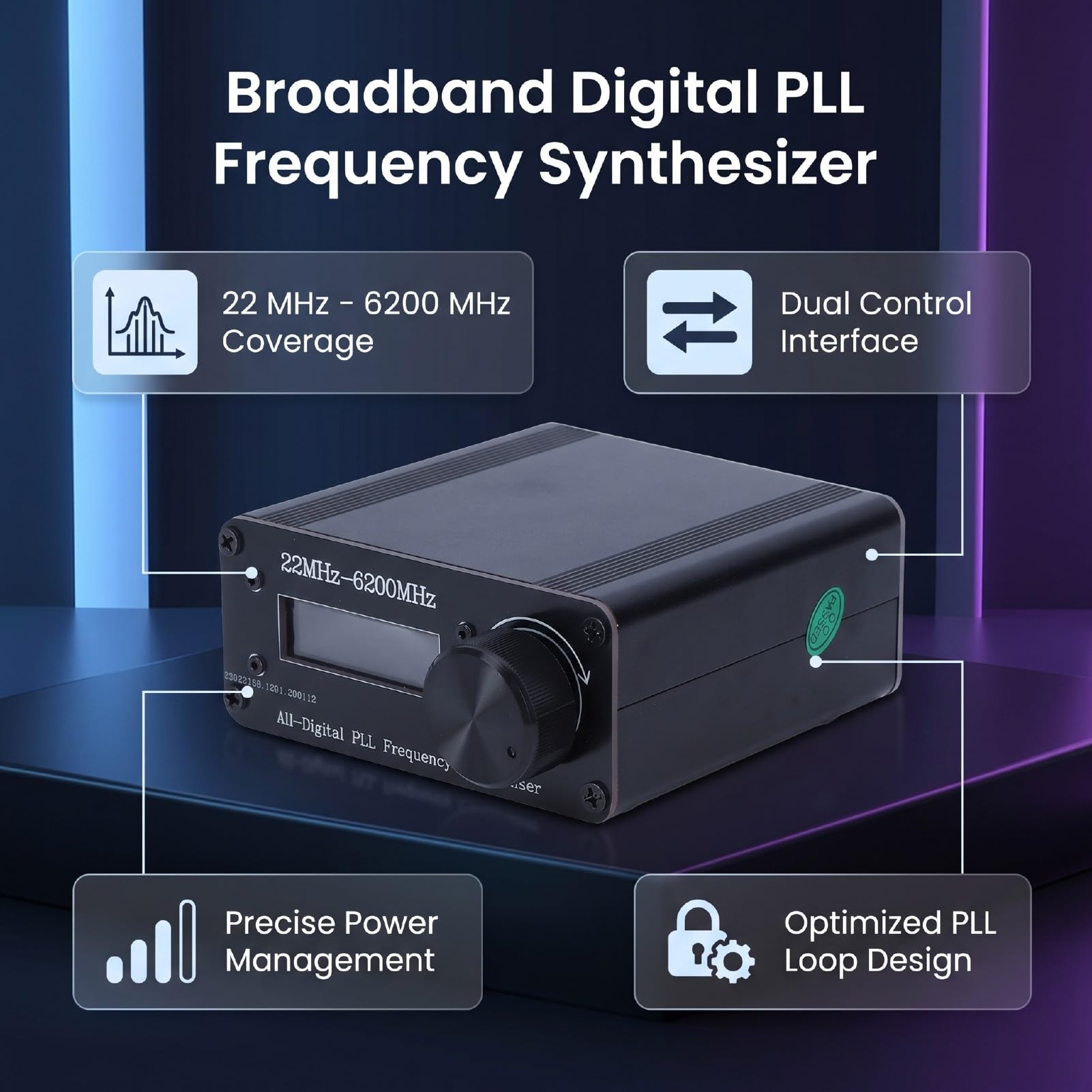 XUMIUZIY Sintetizador PLL Digital de 22MHz a 6200MHz Señal RF