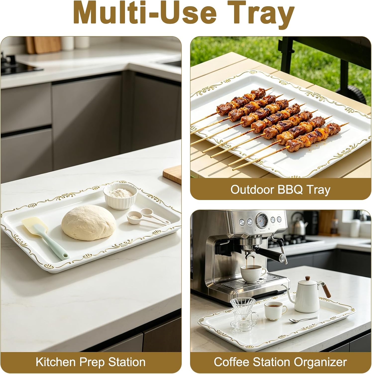 8 Pack Serving Trays for Party Supplies, 14 x 9 Inch Food Platter