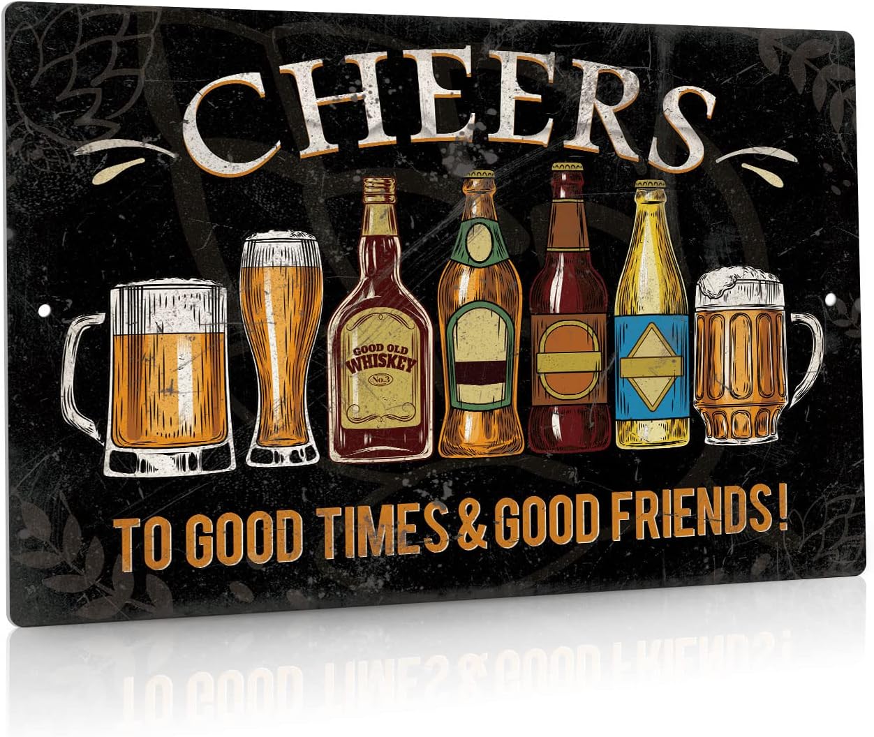 Bar Signs For Home Bar Wall Cheers To Good Time To Good Friends Vintage Metal Tin Sign For Man Cave Decor 8x12 In
