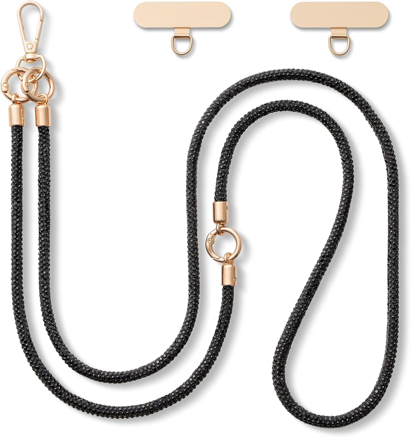 CHUQING Handykette Glitzer Handyband zum Umh ngen Universal mit Strass Schl sselband Lang Handy Umh ngeband Phone Lanyard Band f r Handyh lle