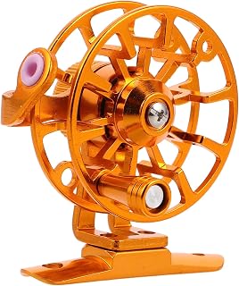 Front Drag Fishing Reel Metal Baitcasting Reel with Steel Wire Storage and Adjustable Drag for Freshwater Boat Fishing, Gold Frame with Perforated Foot Seat