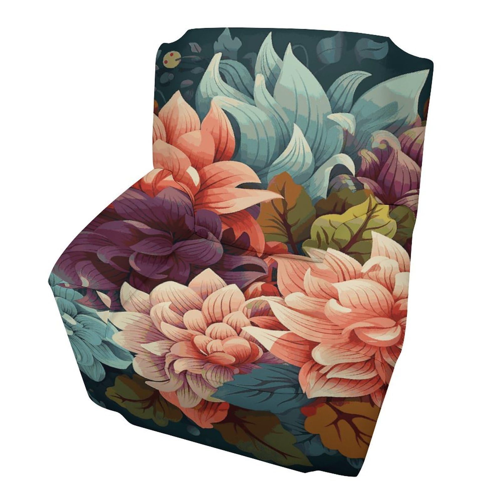 Fodpand Style Flowers As Background Sofa Cover Soft 1 Seater Sofa Slipcover For Pets Washable,Couch Cover With Elastic Straps Furniture Protector