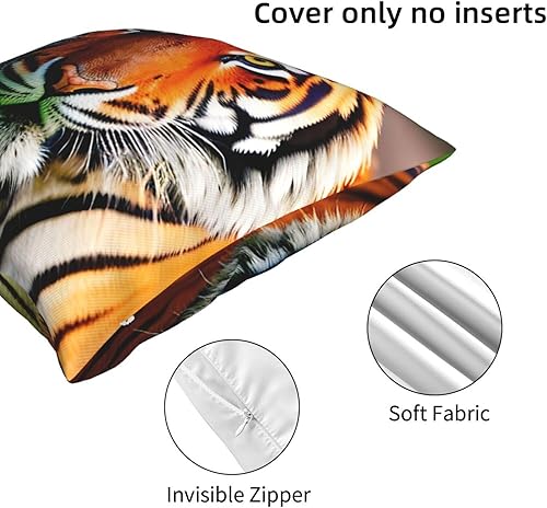 Miniatura 5 de Fundas de almohada decorativas con diseño de rayas de tigre naranja, funda de cojín decorativa para decoración del hogar y sofá