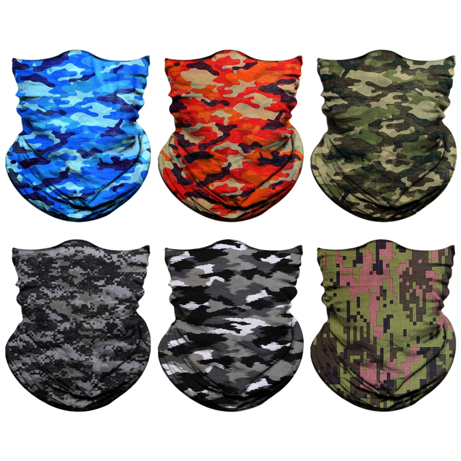 MOSTEPMOSTEP 12Pcs-Camouflage-4: Neck Gaiter, 6Pcs/ 9Pcs Sport Headwear Face Bandana Mask Elastic Uv Resistence Magic Headband For Men And Women