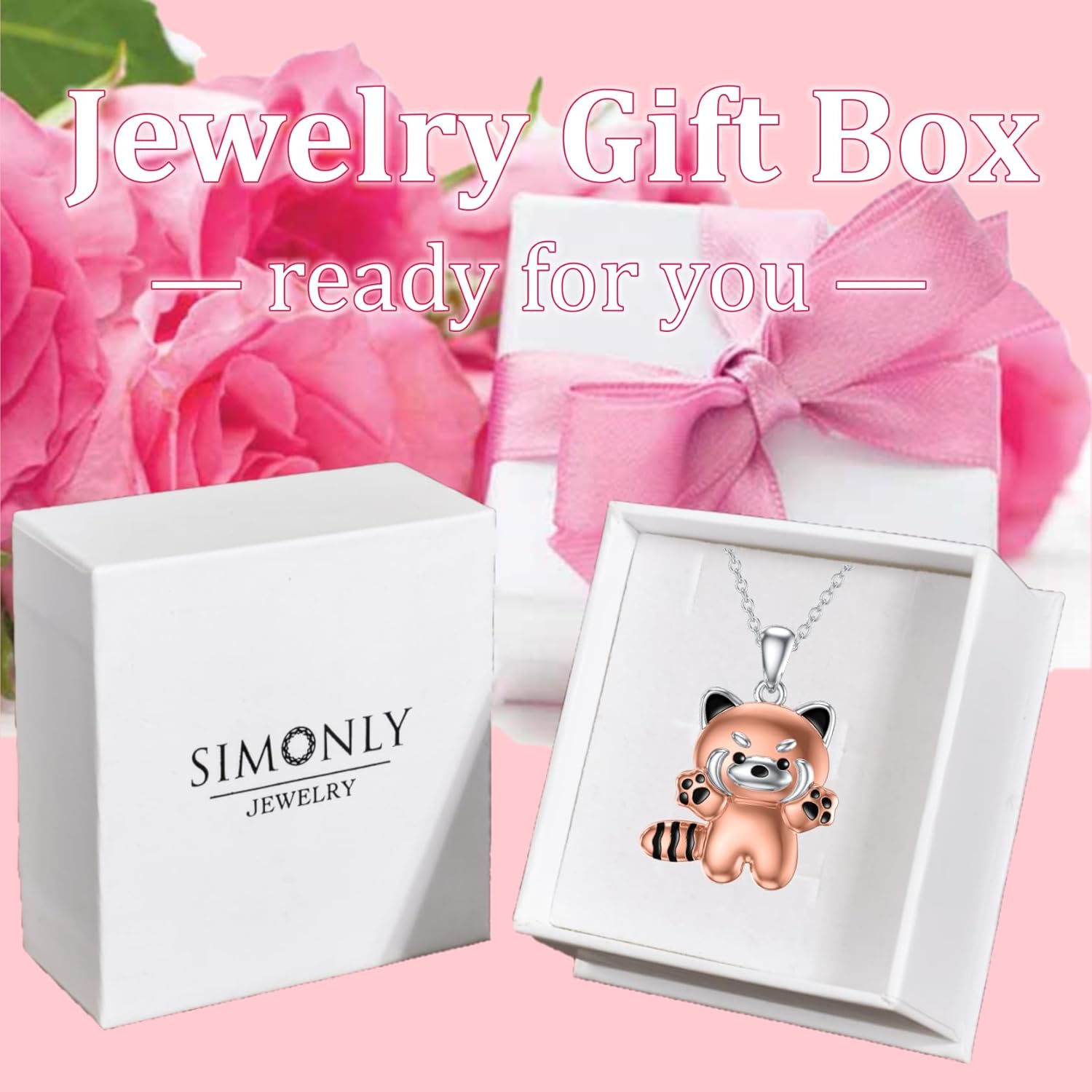 SIMONLY Red Panda Gifts 925 Sterling Silver Red Panda Necklace Jewelry for Women Daughter Friends BFF - Image 4