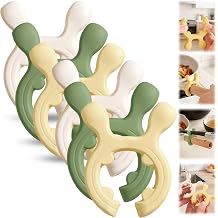 6 PCS Spoon Holder for Pot, Pot Spoon Rest Set, Reusable Kitchen Utensil Organizer, Versatile Cooking Tool for Countertop Organization Yellow/Green/Beige