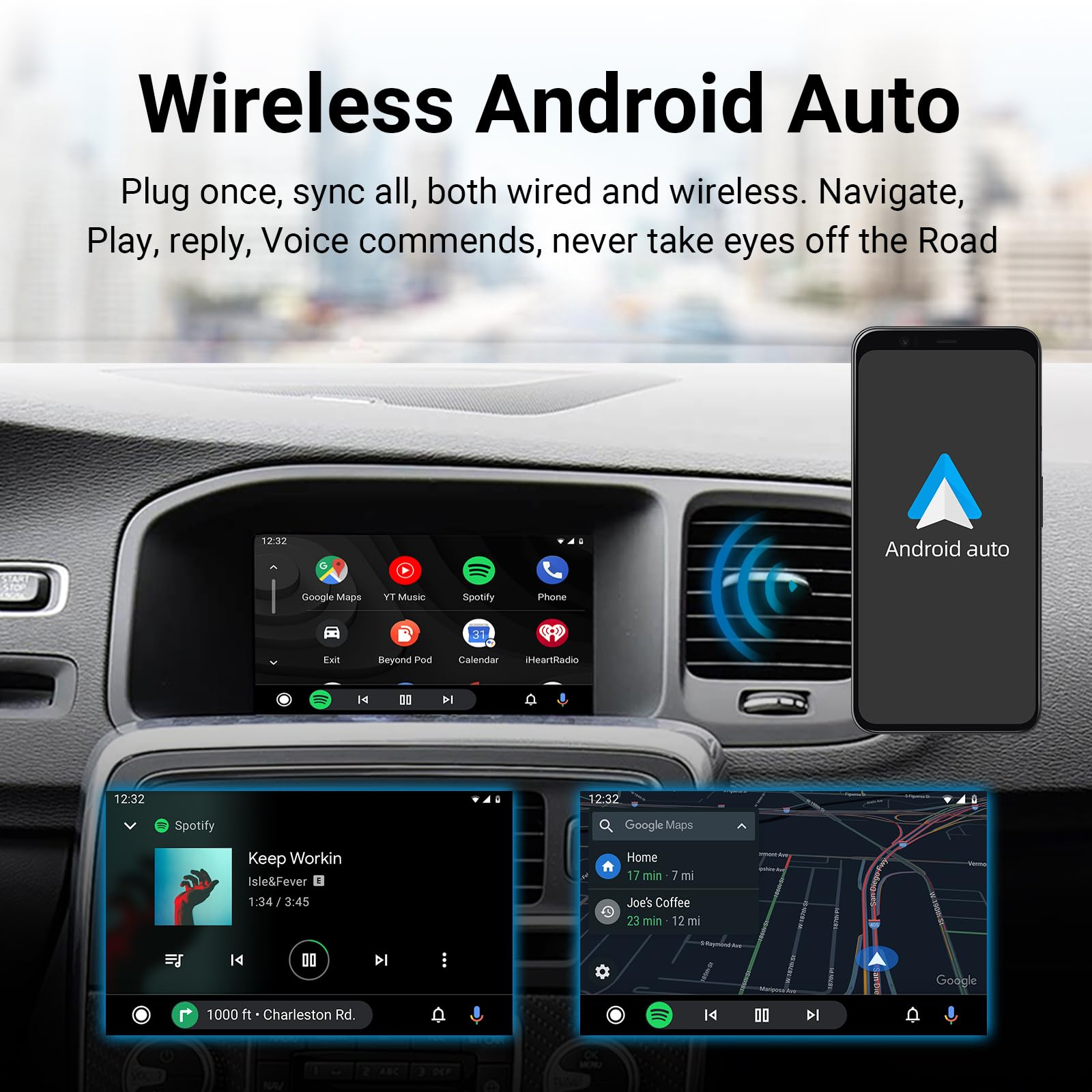 Boîtier Décodeur CarPlay sans Fil pour Volvo 2010-2015 Écran 7 Pouces