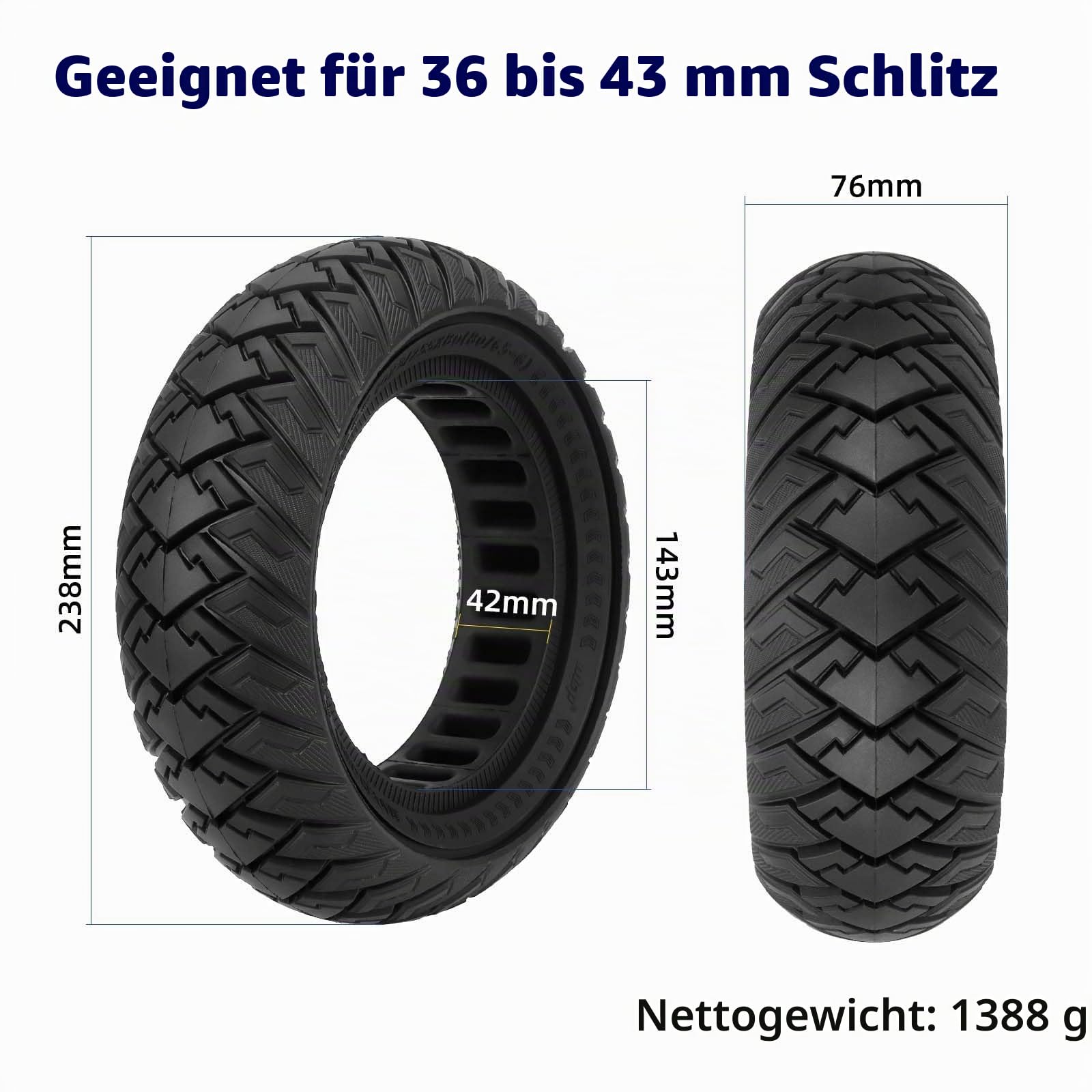 80/65-6 Reifen Vollgummi 255 x 80 Reifen 10 x 3 Ersatzreifen 10 Zoll Vollgummireifen für Joyor Y8-S/Kukirin G2 Max/Kugoo M4 Pro Elektroroller Vollreifen (2 PCS Schwarz)