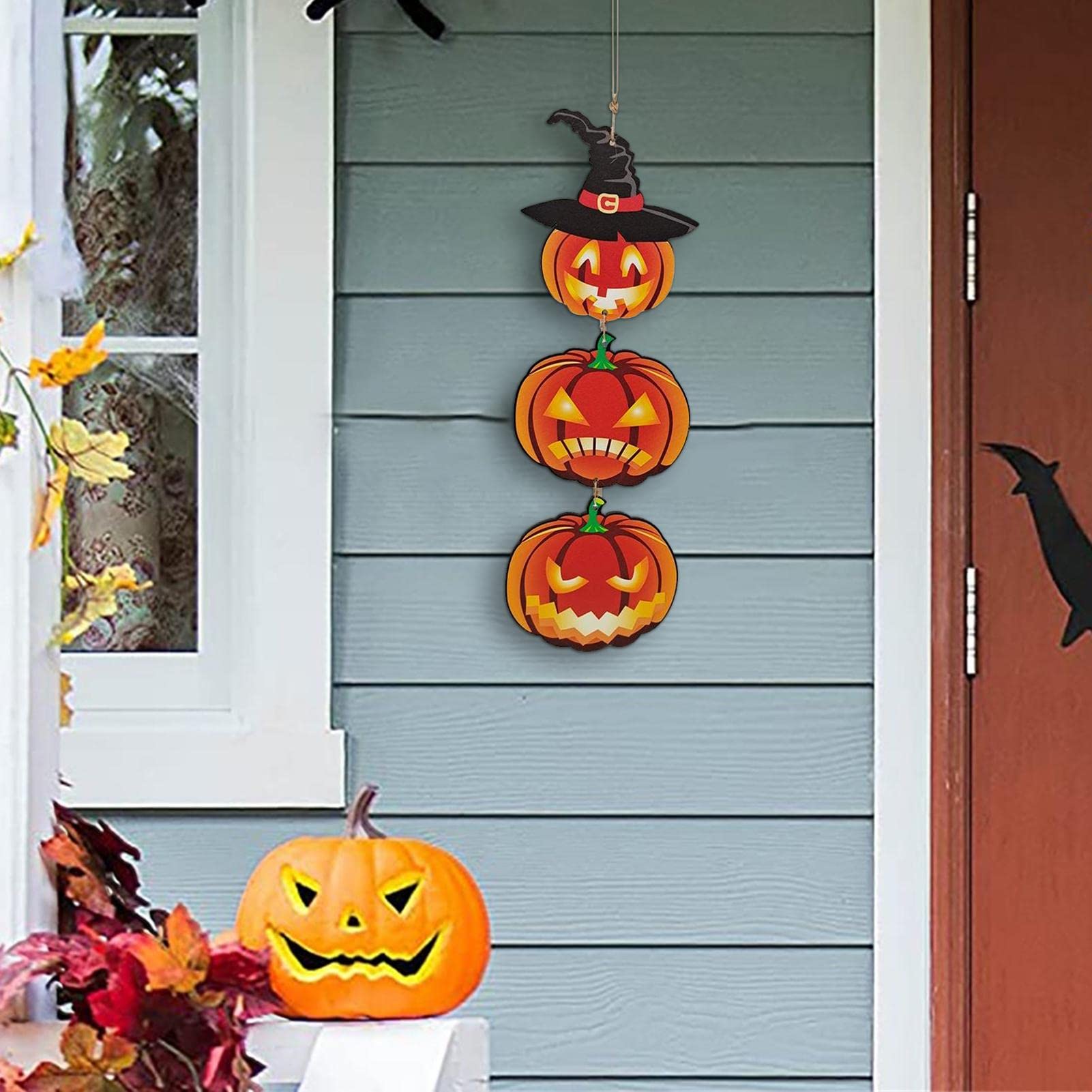 Amazon.co.jp: 5 ハロウィーン ウッド カボチャの飾り,写真 ツリーの