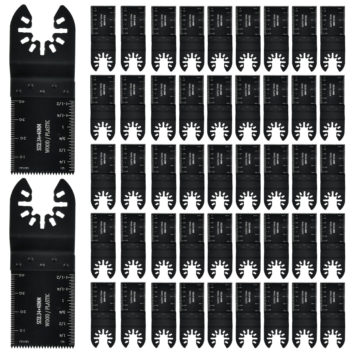 ANNTIM 50PCS Oscillating Tool Blades, Multi Tool Blade, Universal Oscillating Saw Cutter, Oscillating Saw Blades Compatible with Dewalt, Milwaukee, Makita, Ryobi, Rockwell, Bosch