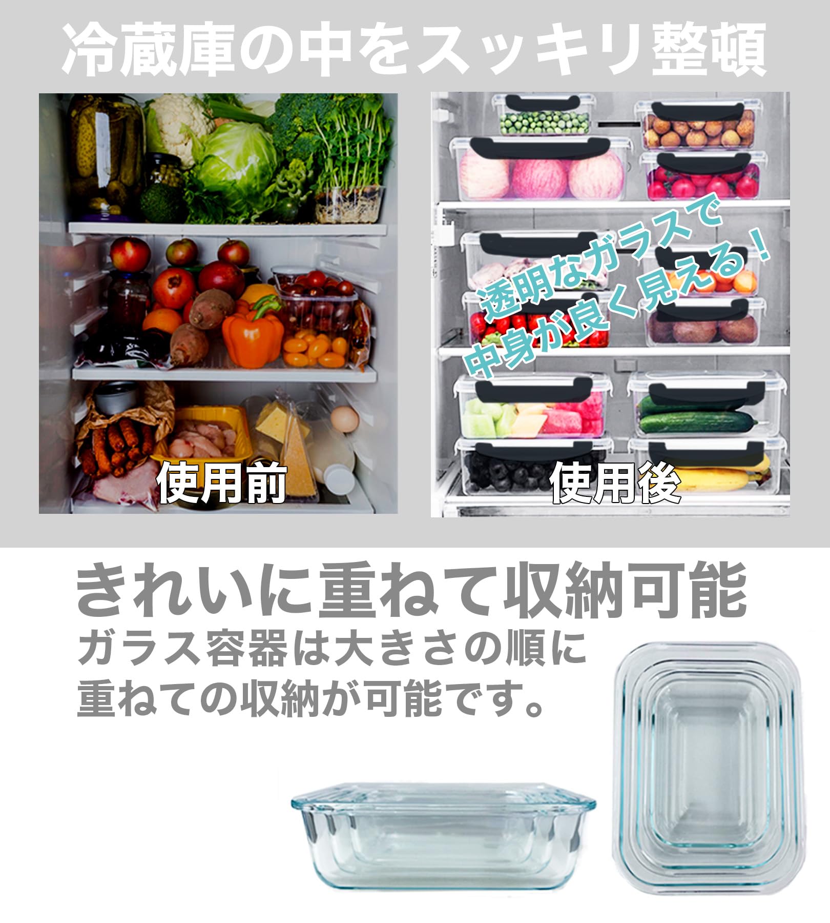 Amazon｜CLEAN HOUSE 耐熱容器 セット 電子レンジ対応 蓋付き ガラス製
