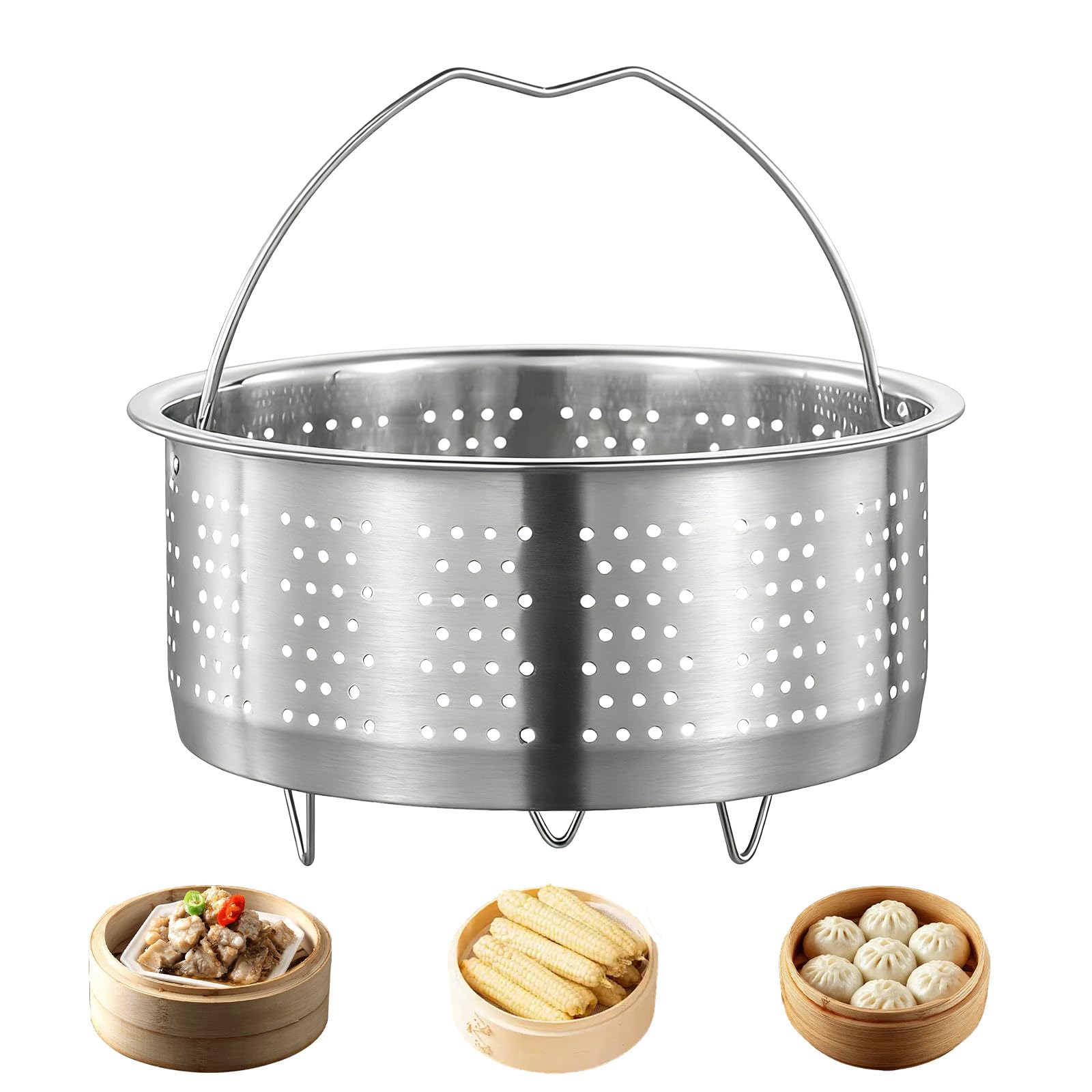Cesta de Vapor Acero Inoxidable 304 20 cm Vaporera Multiusos para Cocinar