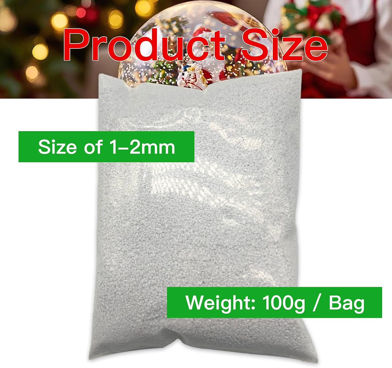Fake Snow for Snow Globes, DIY Snow Globe Snowflakes, Waterproof Floatable Artificial Snow Flake for DIY Snow Globe Making, Christmas Holiday Crafts