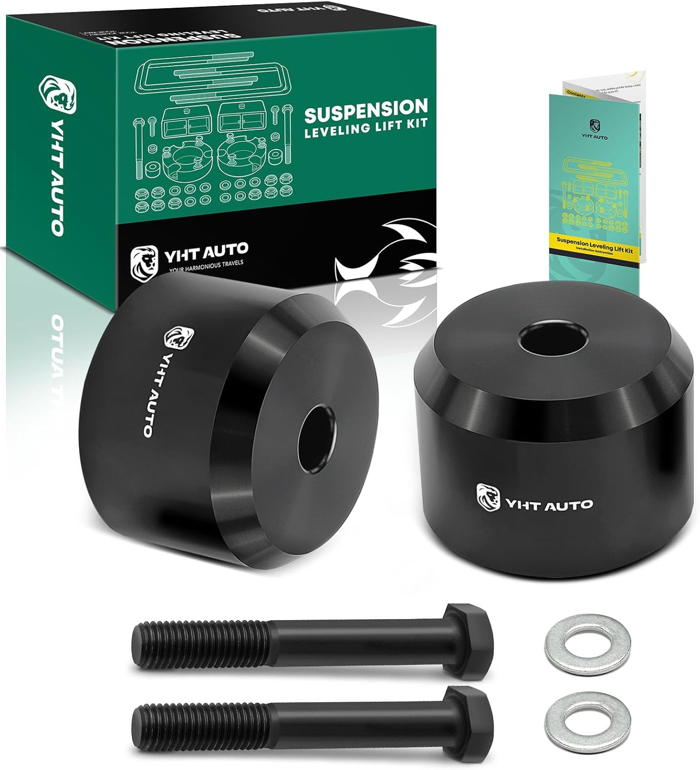 YHTAUTO 2 Inch Front Leveling Lift Kit Fits 2005-2026 Ford F-250 F-350 Super Duty | 4WD | Spacers Raise the Front By 2 Inch | 2PCS Suspension Leveling Kit w/Hardware