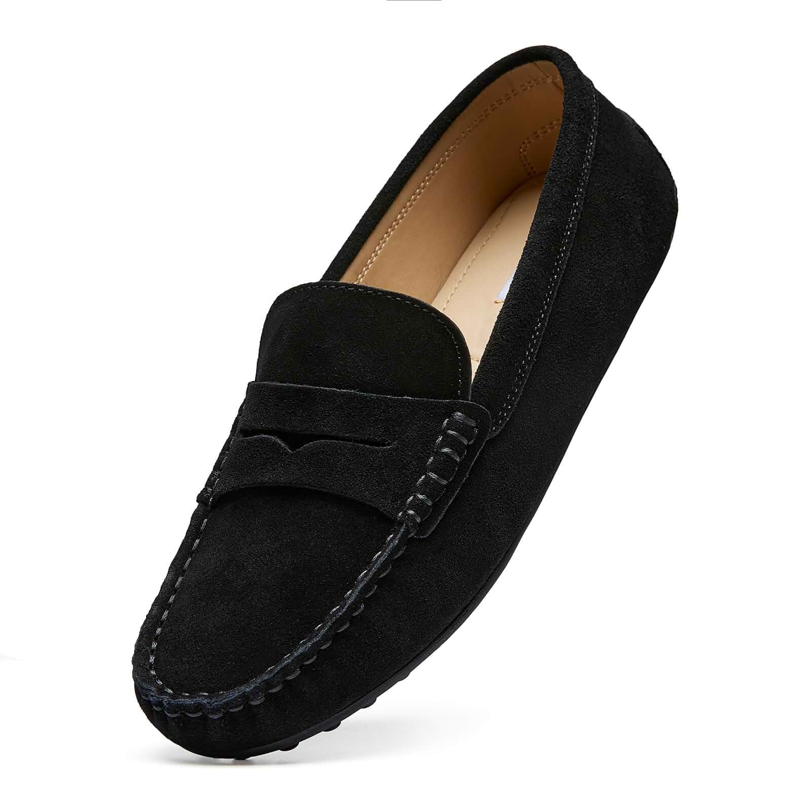 Go Tour Women's Suede Penny Loafers Classic Slip-On Driving Shoes