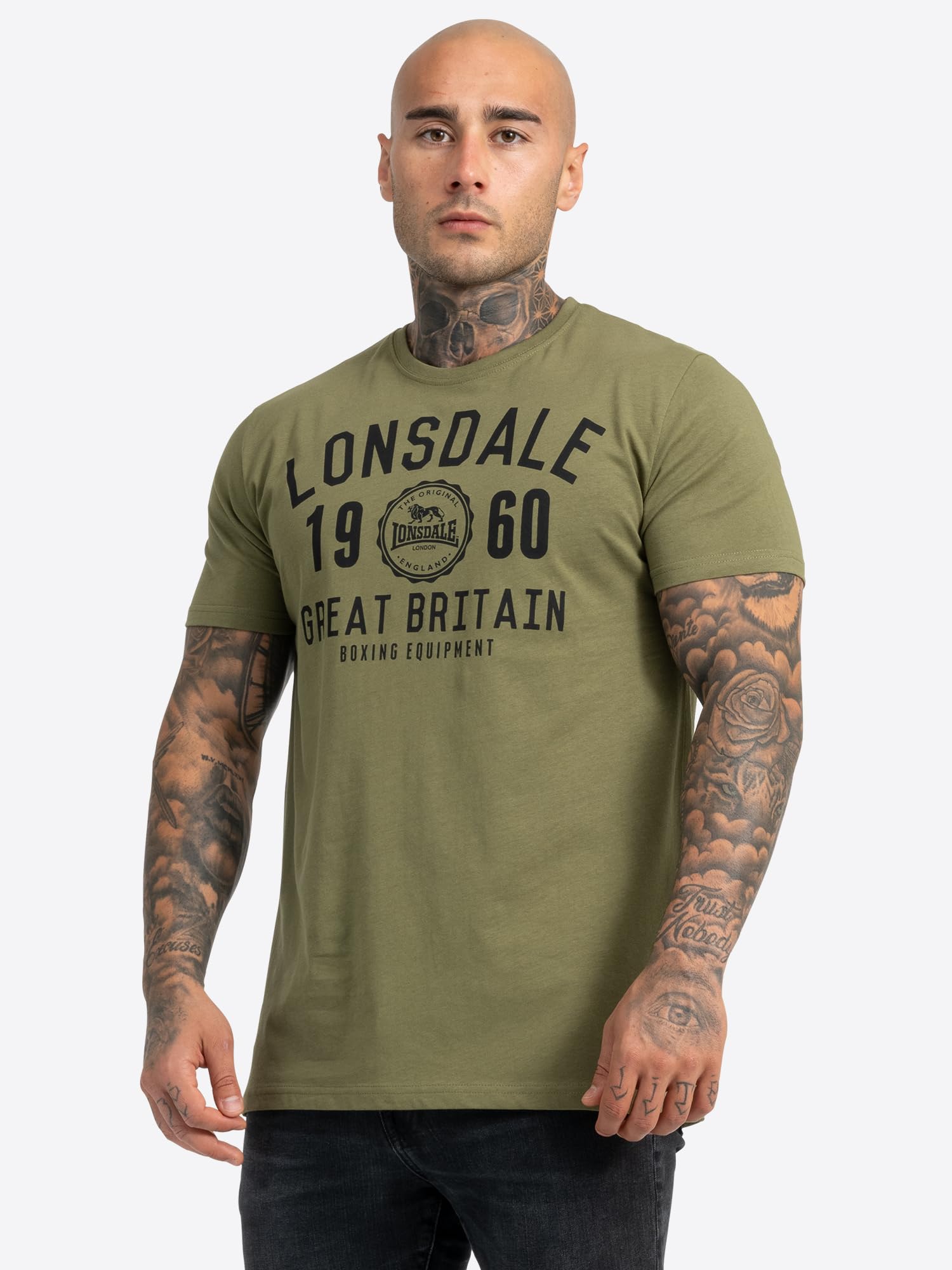 Lonsdale Herren T-Shirt Normale Passform Doppelpack Bangor