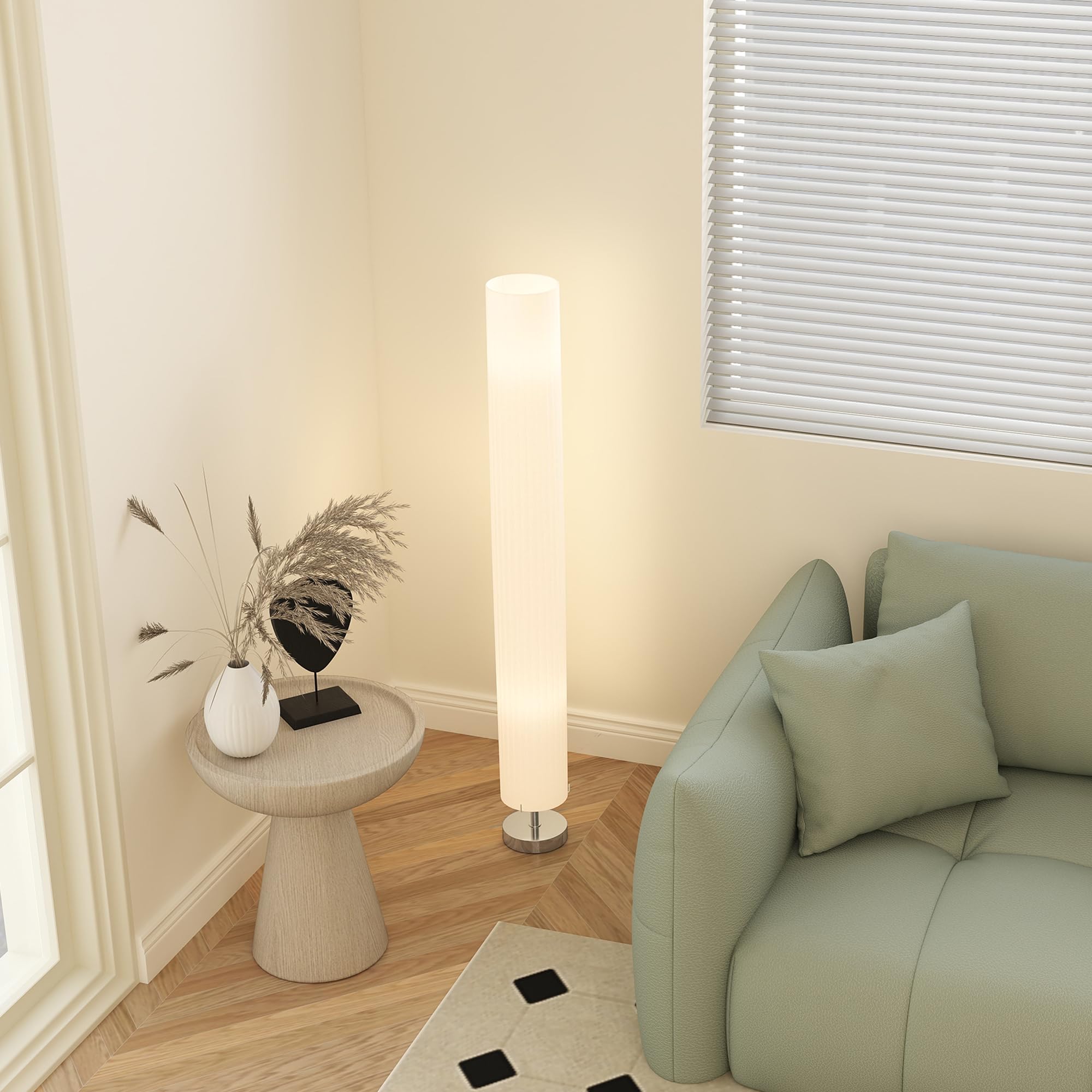 HOMCOM Lampada da terra soggiorno paralume poliestere, 2x E27 | Lampada da terra con interruttore a pedale, base in acciaio, lampada a stelo per camera da letto, ufficio.