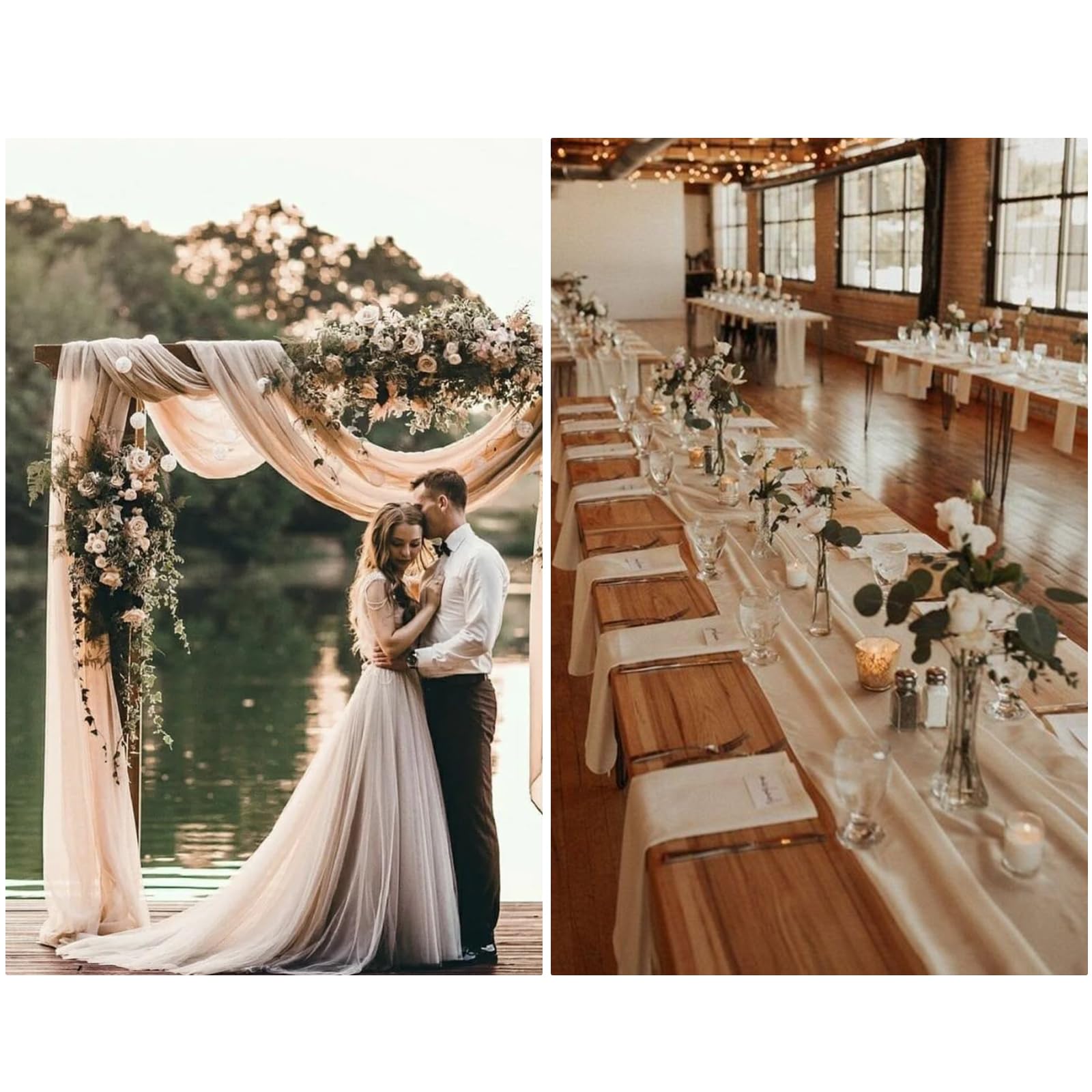 Artoid Mode Tischläufer Chiffon 75x300cm - Beige Tischdeko Für Küche & Party