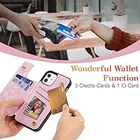 Vista 306 de UEEBAI Funda tipo cartera para iPhone 15 Pro Max con tarjetero, cubierta de cuero PU con soporte, bloqueo RFID, doble cierre magnético, relieve