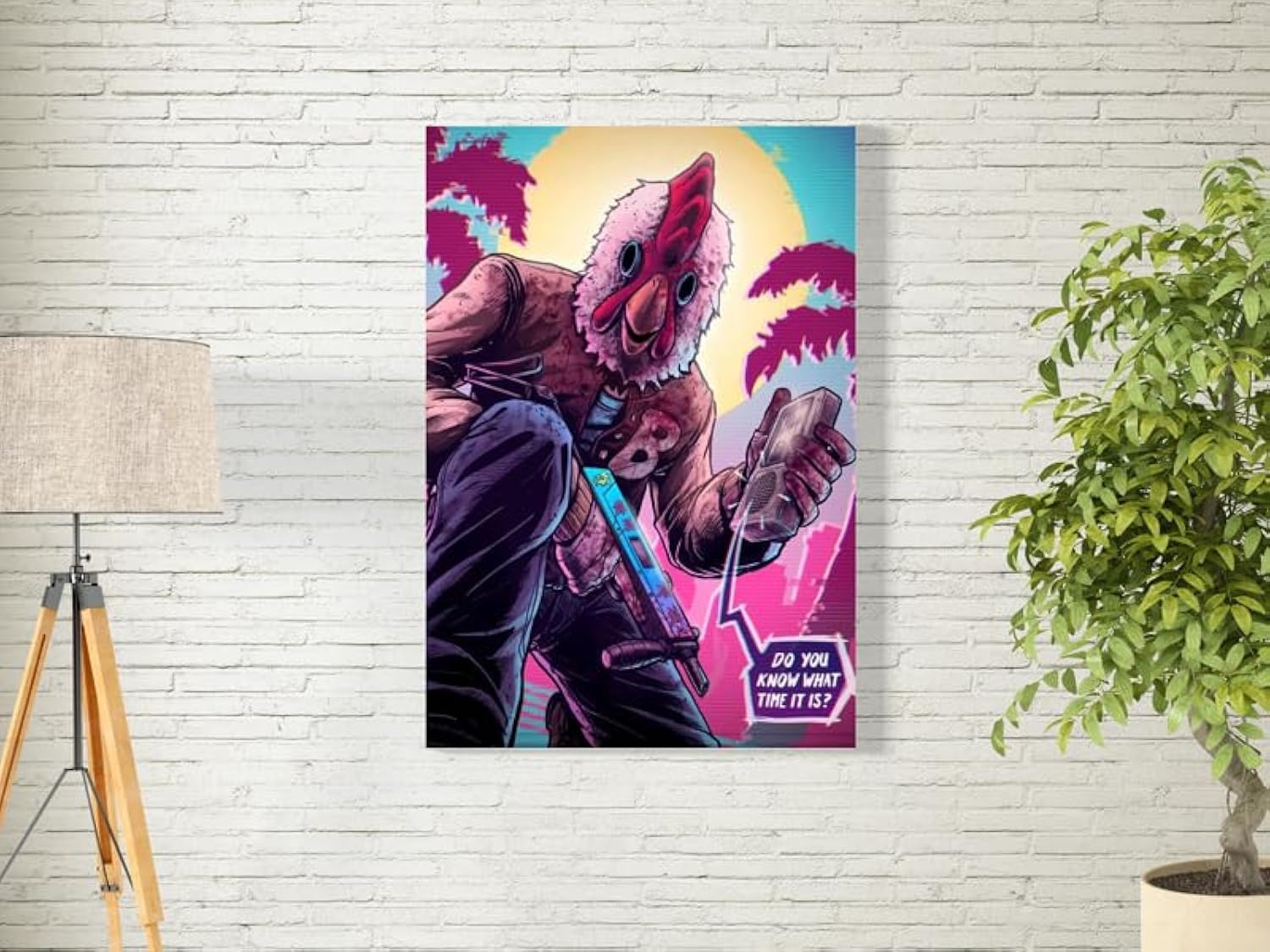 bpa Hotline Miami 80s gaming Wall Art for Decoration easy to hang, 90x60cm, 1Pcs