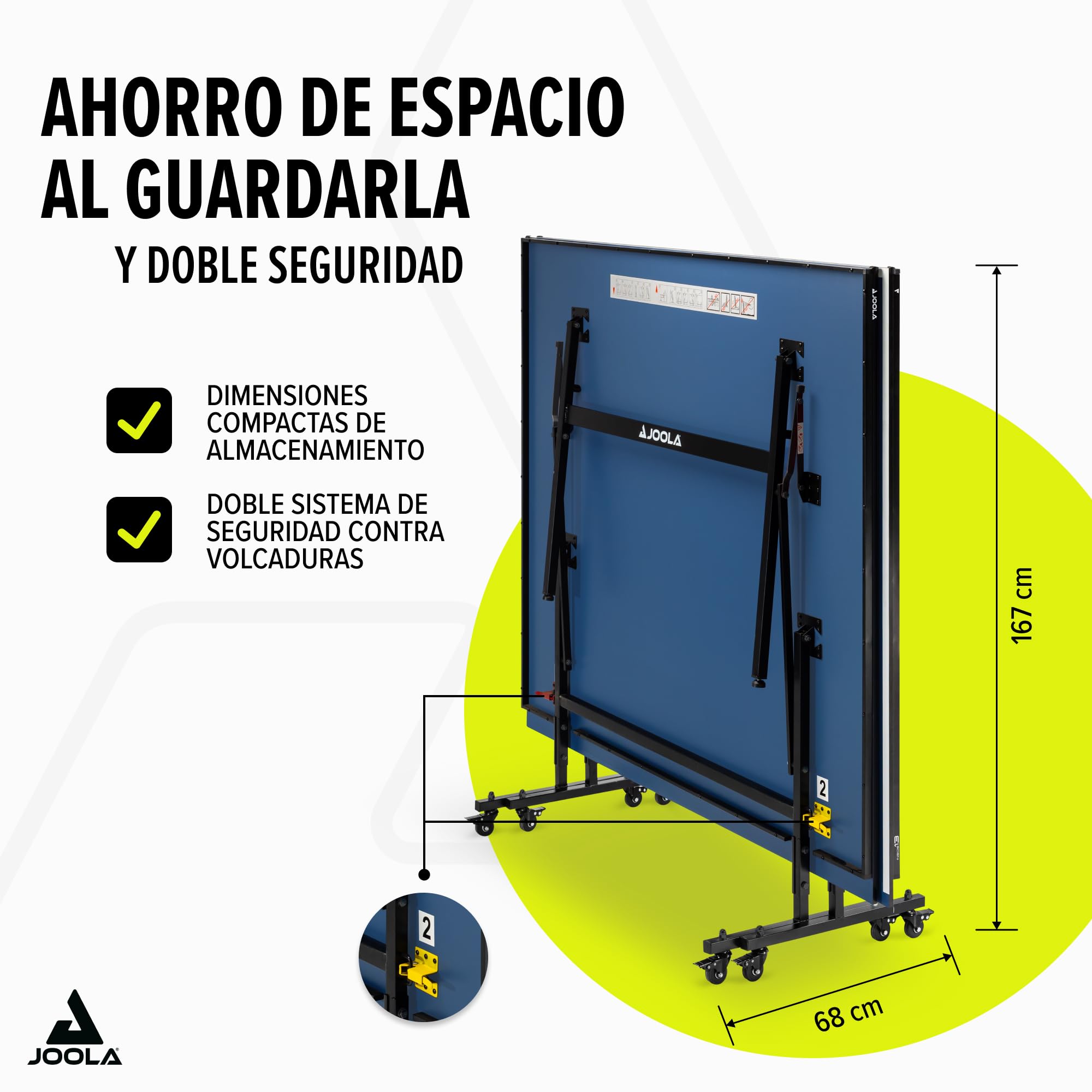JOOLA Inside 13 Mesa de Ping Pong Mesa de Ping Pong de Interior Plegable – Montaje rápido – Incluye Red incluida, 274 x 152,5 x 76 cm — view 6